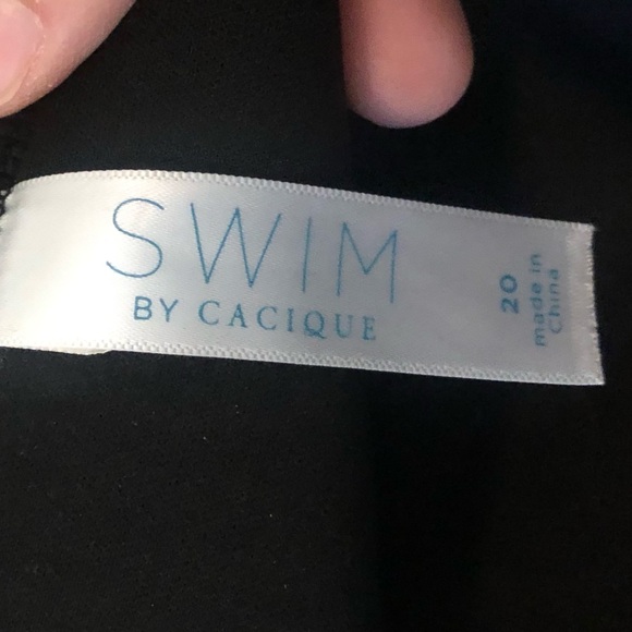 Cacique Swim|Tank bikini swimwear in colorful blue tropical floral print•PLUS - Picture 7 of 9